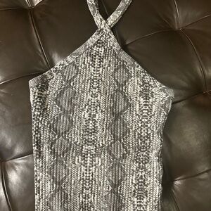 T.LA Ribbed Knit Top in Gray and White